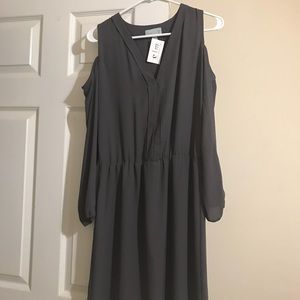 Cold Shoulder grey dress